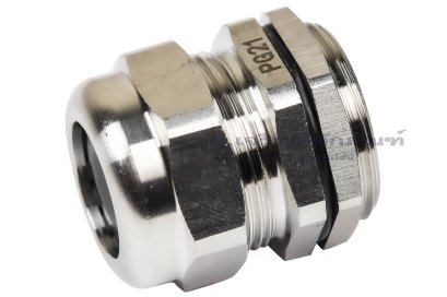 [E] เคเบิ้ลแกลนด์ Cable Gland สแตนเลส 304 กันน้ำ PG21(13-18) รูล็อกสายไฟ 19 mm