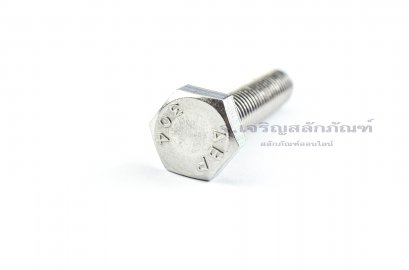 น็อตหัวเหลี่ยมสแตนเลส Stainless Steel Hex Bolt 1/2&quot;x2.1/2&quot; เกลียว 12