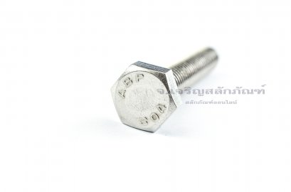 น็อตหัวเหลี่ยมสแตนเลส Stainless Steel Hex Bolt 1/2&quot;x3&quot; เกลียว 12