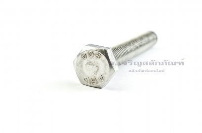 น็อตหัวเหลี่ยมสแตนเลส Stainless Steel Hex Bolt 1/2&quot;x4&quot; เกลียว 12