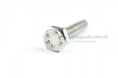 น็อตหัวเหลี่ยมสแตนเลส Stainless Steel Hex Bolt 1/4&quot;x1.1/2&quot; 