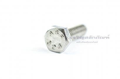 น็อตหัวเหลี่ยมสแตนเลส Stainless Steel Hex Bolt 1/4&quot;x1&quot; 