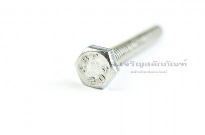 น็อตหัวเหลี่ยมสแตนเลส Stainless Steel Hex Bolt 1/4&quot;x2&quot; 