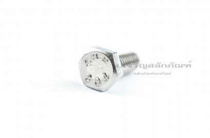 น็อตหัวเหลี่ยมสแตนเลส Stainless Steel Hex Bolt 1/4&quot;x3/4&quot; 