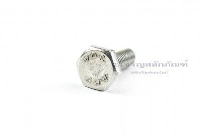 น็อตหัวเหลี่ยมสแตนเลส Stainless Steel Hex Bolt 3/8&quot;x1.1/4&quot; 