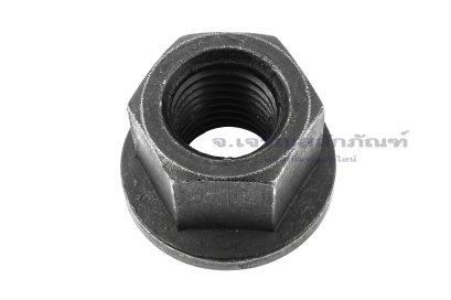 หัวน็อตติดจานทรงสูง-หัวน็อตติดแหวนหนาเหล็กดำ (Flange Hex Nut Carbon Steel, High Type) M24x3.0 เกรด 10.9 (เบอร์ 36 สูง 32 กว้าง 49)