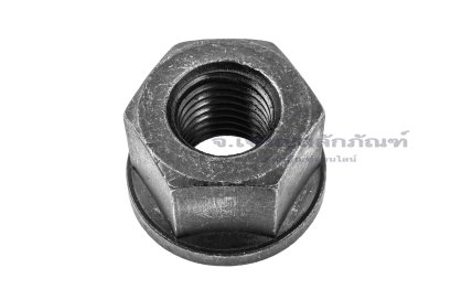 หัวน็อตติดจานทรงสูง-หัวน็อตติดแหวนหนาเหล็กดำ (Flange Hex Nut Carbon Steel, High Type) M24x3.0 เกรด 10.9 (เบอร์ 41 สูง 32 กว้าง 50)