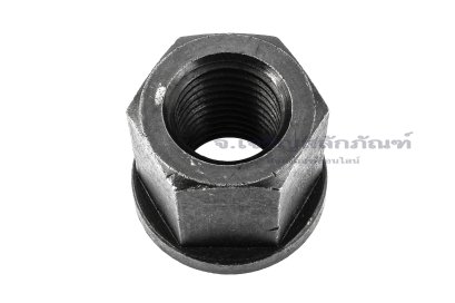 หัวน็อตติดจานทรงสูง-หัวน็อตติดแหวนหนาเหล็กดำ (Flange Hex Nut Carbon Steel, High Type) M27x3.0 เกรด 10.9 (เบอร์ 41 สูง 40 กว้าง 50)
