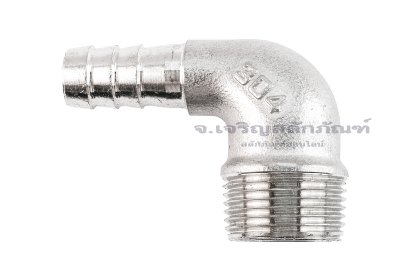 ข้อต่องอ 90°สแตนเลส (เกลียวนอก x เสียบสาย) 3/4"x14 mm