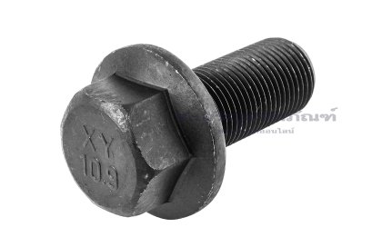 น็อตหัวเหลี่ยมดำแบบติดจาน M18x1.5x40 เกรด 10.9 เกลียวตลอด