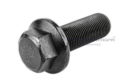 น็อตหัวเหลี่ยมดำแบบติดจาน M18x1.5x50 เกรด 10.9 เกลียวตลอด