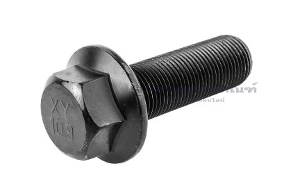 น็อตหัวเหลี่ยมดำแบบติดจาน M18x1.5x55 เกรด 10.9 เกลียวตลอด