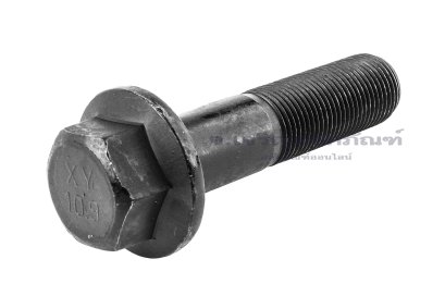 น็อตหัวเหลี่ยมดำแบบติดจาน M18x1.5x75 เกรด 10.9 เกลียวไม่ตลอด