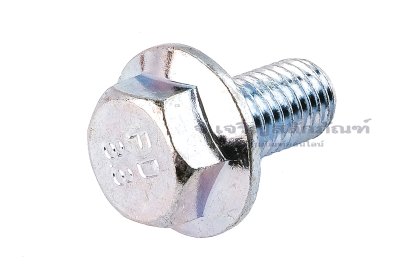 น็อตหัวเหลี่ยมแบบติดจานเหล็กชุบซิ้งค์ M10x20 เกรด 8.8 เกลียวตลอด