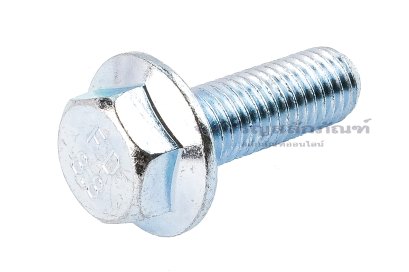 น็อตหัวเหลี่ยมแบบติดจานเหล็กชุบซิ้งค์ M10x30 เกรด 8.8 เกลียวตลอด
