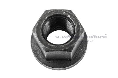 หัวน็อตติดจานทรงสูง-หัวน็อตติดแหวนหนาเหล็กดำ (Flange Hex Nut Carbon Steel, High Type) M24x1.5 เกรด 10.9
