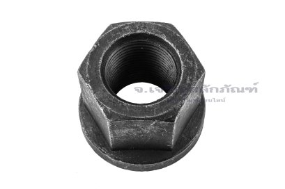 หัวน็อตติดจานทรงสูง-หัวน็อตติดแหวนหนาเหล็กดำ (Flange Hex Nut Carbon Steel, High Type) M27x2.0 เกรด 10.9