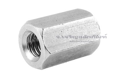 หัวน็อตยาว-ข้อต่อสตัดสแตนเลส 304 ขนาด M6 ยาว 16 mm (หัวน็อตเบอร์ 10) หัวน็อตตัวเมียยาวพิเศษ
