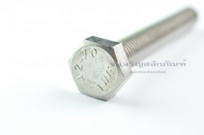 น็อตหัวเหลี่ยมสแตนเลส Stainless Steel Hex Bolt M12x90