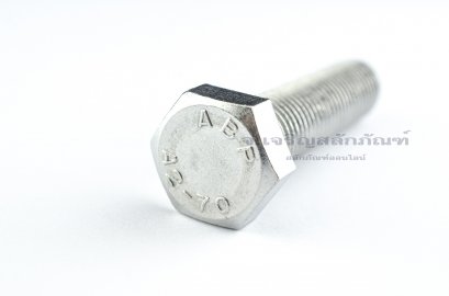 น็อตหัวเหลี่ยมสแตนเลส Stainless Steel Hex Bolt M16x65 เกลียวตลอด
