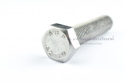 น็อตหัวเหลี่ยมสแตนเลส Stainless Steel Hex Bolt M16x70 เกลียวตลอด