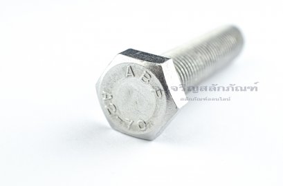 น็อตหัวเหลี่ยมสแตนเลส Stainless Steel Hex Bolt M16x75 เกลียวตลอด