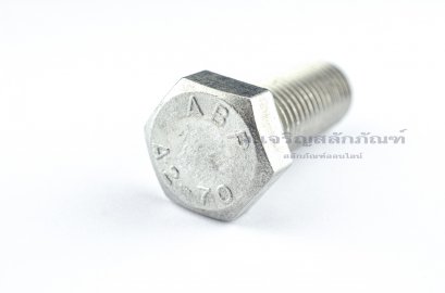 น็อตหัวเหลี่ยมสแตนเลส Stainless Steel Hex Bolt M18x50 เกลียวตลอด