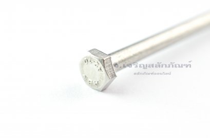 น็อตหัวเหลี่ยมสแตนเลส Stainless Steel Hex Bolt M4x65 เกลียวไม่ตลอด