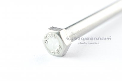 น็อตหัวเหลี่ยมสแตนเลส Stainless Steel Hex Bolt M5x100 เกลียวไม่ตลอด