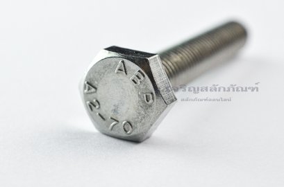 น็อตหัวเหลี่ยมสแตนเลส Stainless Steel Hex Bolt M10x60