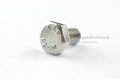 น็อตหัวเหลี่ยมสแตนเลส Stainless Steel Hex Bolt M6x10 (น็อตเบอร์ 10)
