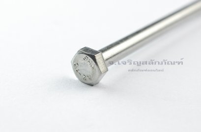 น็อตหัวเหลี่ยมสแตนเลส Stainless Steel Hex Bolt M6x110 เกลียวไม่ตลอด