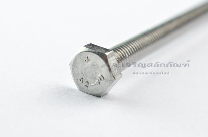 น็อตหัวเหลี่ยมสแตนเลส Stainless Steel Hex Bolt M6x120 (น็อตเบอร์ 10)