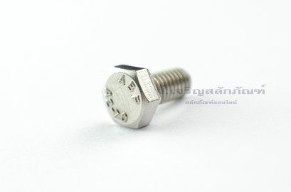 น็อตหัวเหลี่ยมสแตนเลส Stainless Steel Hex Bolt M6x12 (น็อตเบอร์ 10)