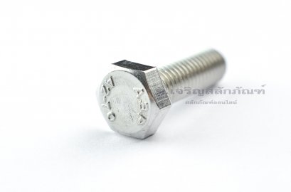 น็อตหัวเหลี่ยมสแตนเลส Stainless Steel Hex Bolt M8x25