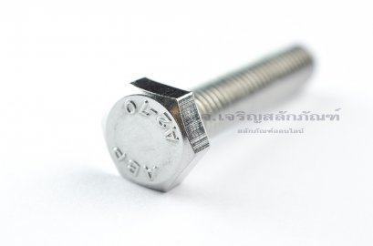น็อตหัวเหลี่ยมสแตนเลส Stainless Steel Hex Bolt M8x40