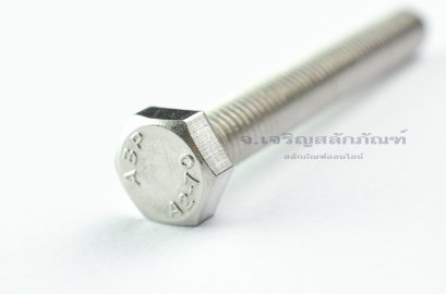 น็อตหัวเหลี่ยมสแตนเลส Stainless Steel Hex Bolt M8x60