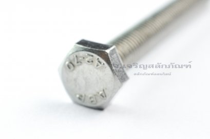 น็อตหัวเหลี่ยมสแตนเลส Stainless Steel Hex Bolt M8x70