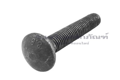 น็อตหัวกลมคอเหลี่ยมดำ ขนาด M14x80 เกรด 8.8 เกลียวตลอด