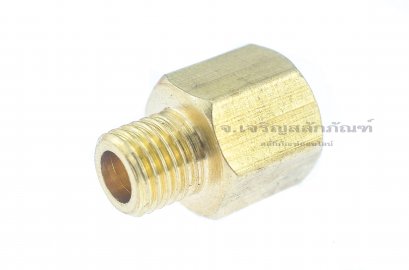 ข้อต่อตรงทองเหลือง (เกลียวนอก x เกลียวใน) M8x1.0 x M10x1.0