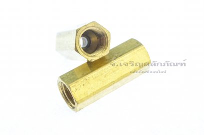 ข้อต่อตรงทองเหลือง (เกลียวใน x เกลียวใน) M8x1.0 x M8x1.0