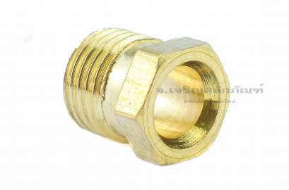 ข้อต่อบูชกดตาไก่ทองเหลือง (เกลียวนอก x เสียบสาย) M10x1.0 x 6 mm