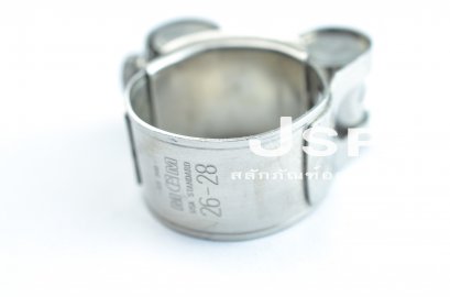 เข็มขัดรัดท่อสแตนเลสหน้ากว้าง MGM 26-28 mm