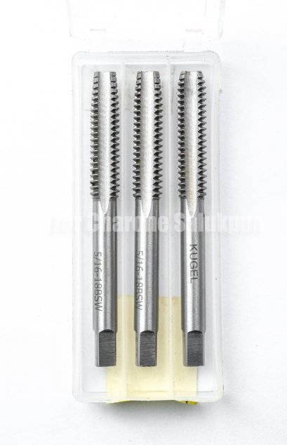 ดอกต๊าปเกลียว 3 ตัวชุด Kugel 5/16&quot; BSW/NC เกลียว 18