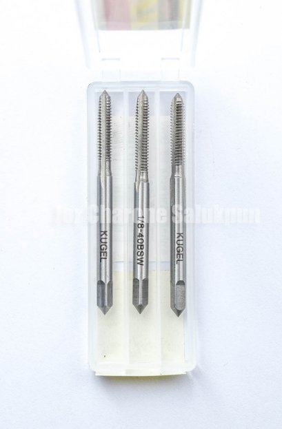 ดอกต๊าปเกลียว 3 ตัวชุด Kugel 1/8&quot; BSW/NC เกลียว 40