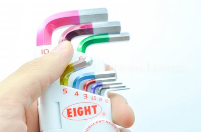 ประแจแอลหัวบอลยาวหน่วยมิล Eight ญี่ปุ่นแท้ รุ่นคละสี