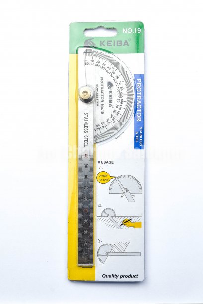 จานวัดองศา Protractor สแตนเลส KEIBA NO.19