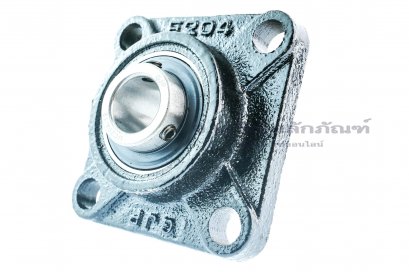 ตลับลูกปืนตุ๊กตาหน้าแปลนสี่เหลี่ยม หน่วยนิ้ว Square Flanged Ball Bearing Unit GJP รุ่น F204/UC204-12/UCF204-12 สำหรับเพลาขนาด 3/4&quot; ( 19 mm  )