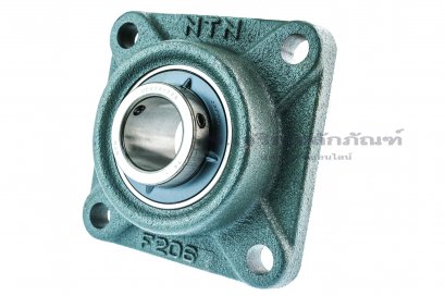 ตลับลูกปืนตุ๊กตาหน้าแปลนสี่เหลี่ยม หน่วยนิ้ว Square Flanged Ball Bearing Unit NTN รุ่น F206/UC206-102D/UCF206-102D สำหรับเพลาขนาด 1.1/8&quot; ( 28.5 mm )