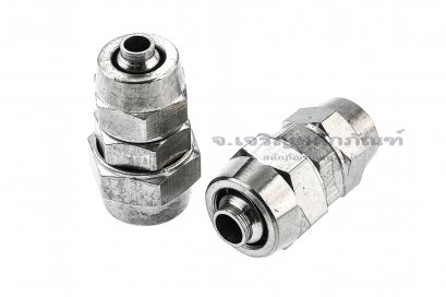 ข้อต่อสายแบบสวมขันอัด แบบตรง ทองเหลือง (เสียบสาย x เสียบสาย) ขนาด 10x12 mm